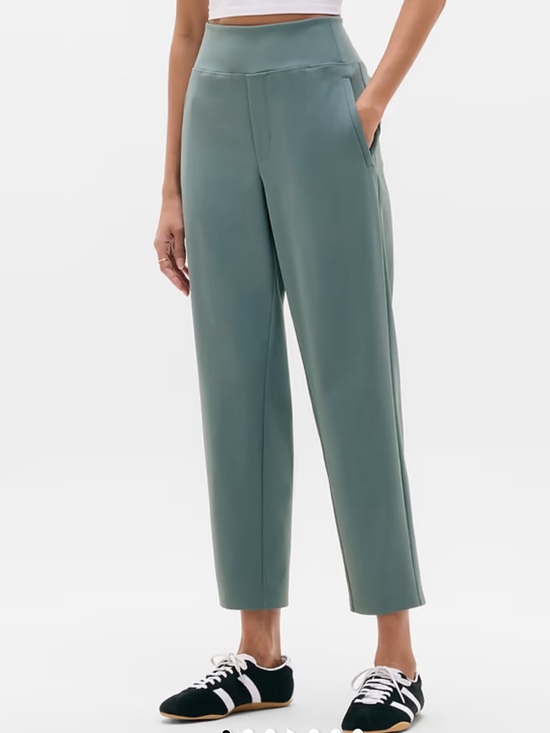 Athleta Pants - Athleta end less high rise Green Straight-Leg Dress Pants size 8T botanical